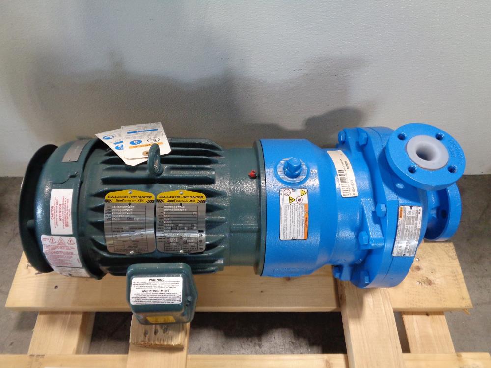 ITT Goulds 3298 Chemical Process Pump 1"x1.5"-6", Tefzel Liner with 5HP Motor
